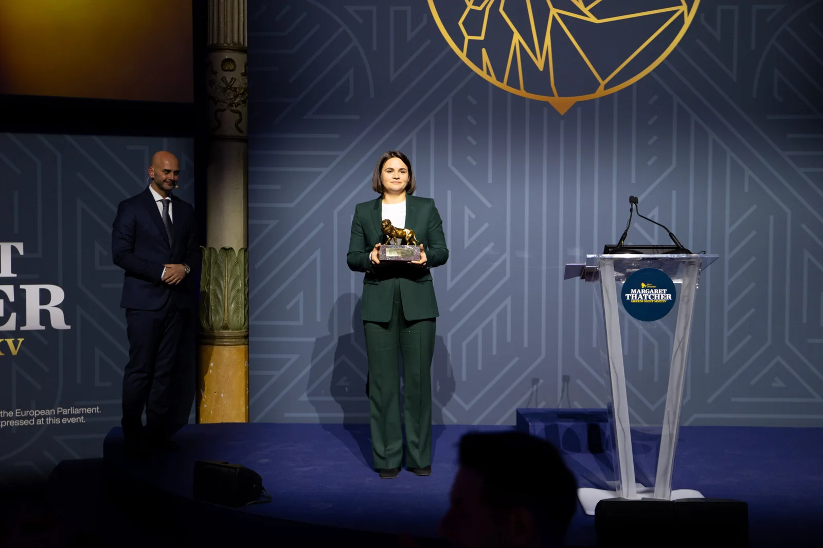 Светлана Тихановская на вручении премии имени Маргарет Тэтчер
Фото:&nbsp;tsikhanouskaya.org